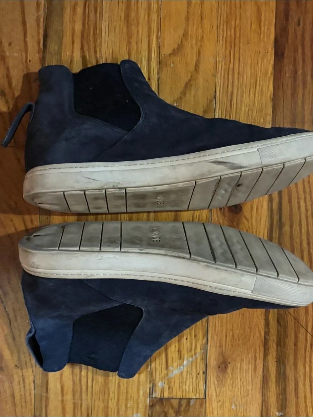 Vince Navy Suede High-Top Slip-On Sneakers Celine Prada Gucci 9 platform shoes